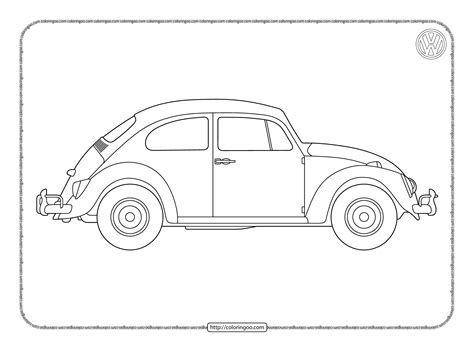 Printable Vw Beetle Type I Pdf Coloring Pages Volkswagon Vw Volkswagen