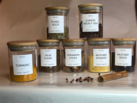 24 X Custom Spice Jar Labels Waterproof Minimalist Fully Etsy