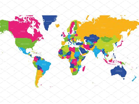 Multicolored Political Map Of World By Petr Polák On Dribbble