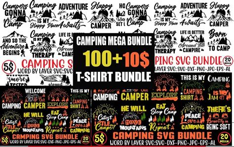 Adventure Tshirt Mega Bundle Camping 100 Tshirt Design Dear Santa I