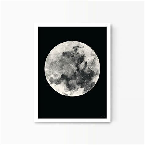 Black And White Moon Print By Green Lili