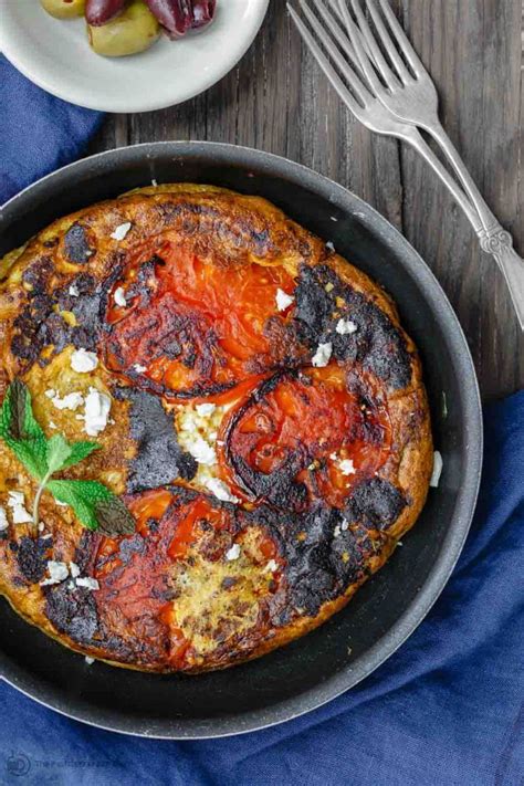 Open Faced Greek Omelet Recipe With Tomatoes The Mediterranean Dish A Simple Greek Omelet Or