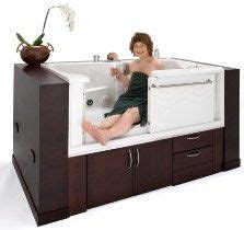 Slide in tubs that are easy access bathtubs designed for easy entry and with contoured seat. Accessible bathtub | Walk in tub shower, Handicap shower ...