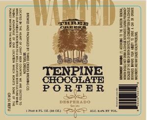 Three Creeks Brewing Company Tenpine Chocolate Porter Bottle Can