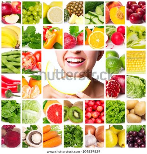 Colorful Collage Healthy Food Stock Photo Edit Now 104839829