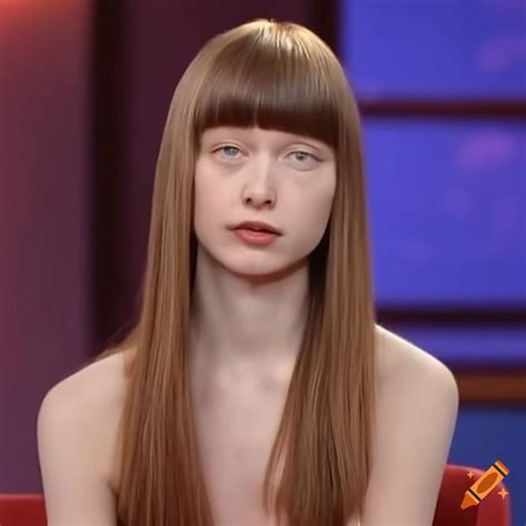Mia Goth Getting Her Bangs Trimmed