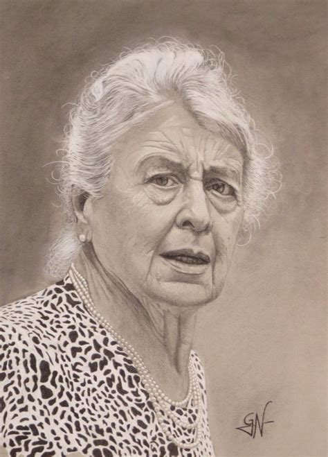 My Great Grandmother By Gabriel Narancio Charcoal Portrait On Gray