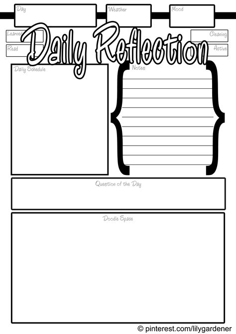 Daily Reflection Template In High Resolution Free And Printable With