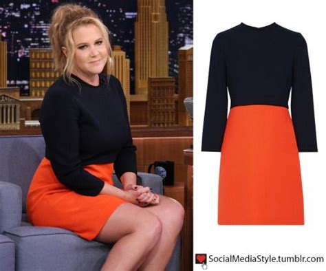 amy schumer s “the tonight show starring jimmy fallon” colorblock dress amy schumer style