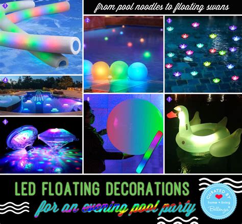 Pool light decoration for parties. LED Floating Decorations for Evening Pool Parties