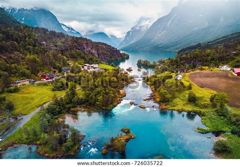 Beautiful Nature Norway Natural Landscape Aerial Stock