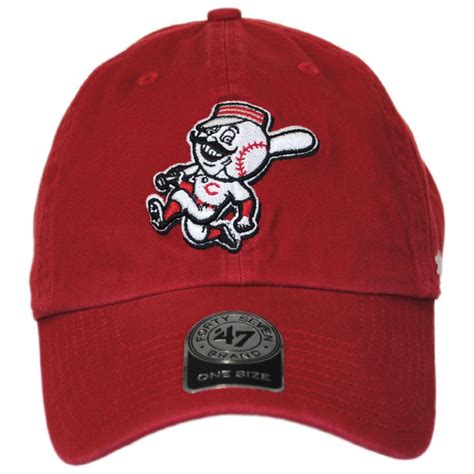 47 Brand Cincinnati Reds Mlb Mr Red Clean Up Strapback Baseball Cap Dad Hat Mlb Baseball Caps