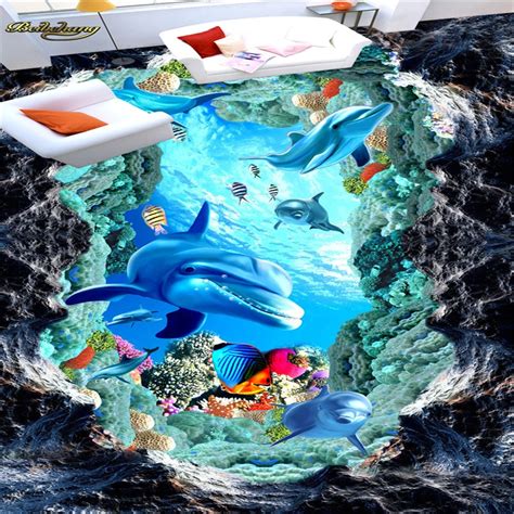 Beibehang Dolphin Mediterranean Custom Photo Mural Wallpaper Underwater