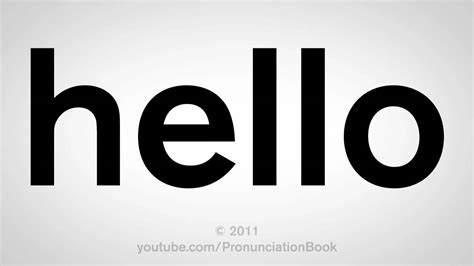 How To Say Hello Youtube