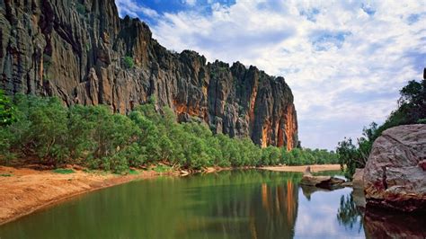 Windjana Gorge With Lennard River Kimberley Western Australia