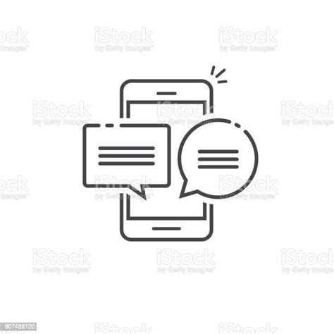 Smartphone Chat Message Notifications Icon Vector Illustration Isolated