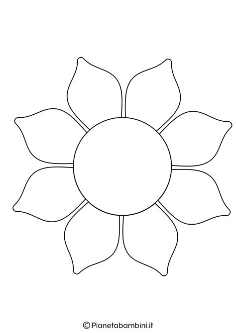Un disegno di fiori da colorare adatto ai bimbi più piccoli. 81 Sagome di Fiori da Colorare e Ritagliare per Bambini ...