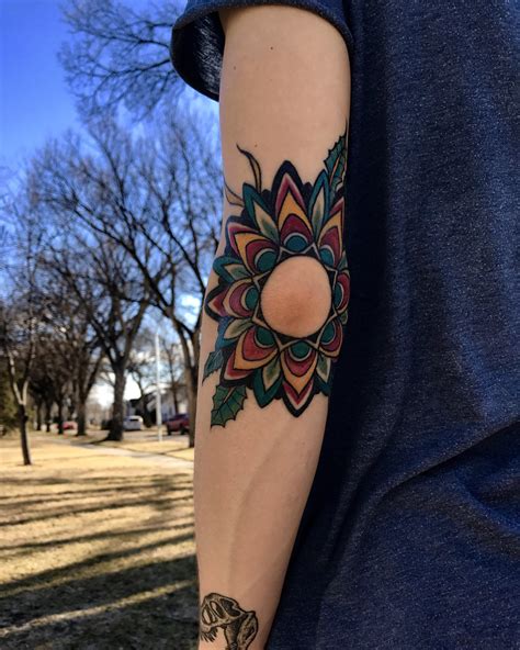 My Traditional Mandala Flower Elbow Tattoo Done By Mrjan Gct
