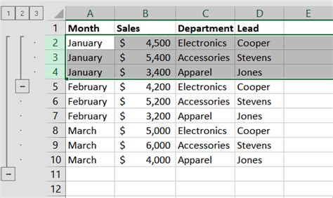 How To Group And Collapse Rows In Microsoft Excel