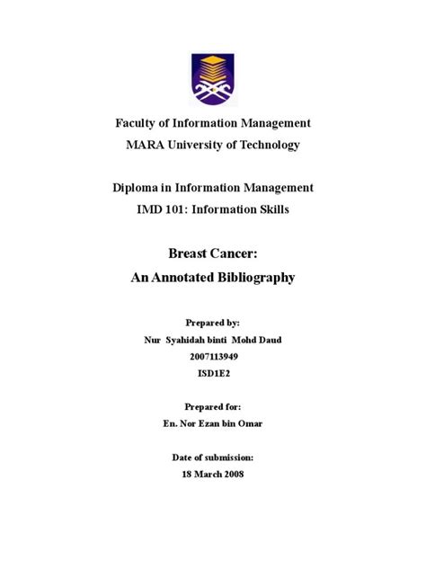 Cover Page Assignment Uitm Solution Imd225 Individual Assignment