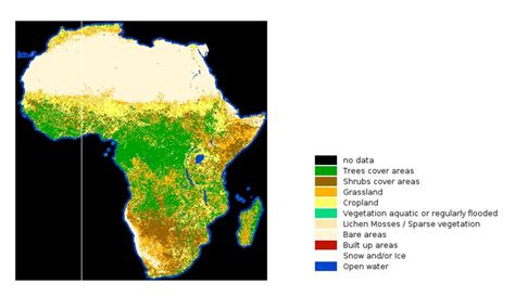Vegetation Map Of Africa Vegetation And Rainfall In The Sahel