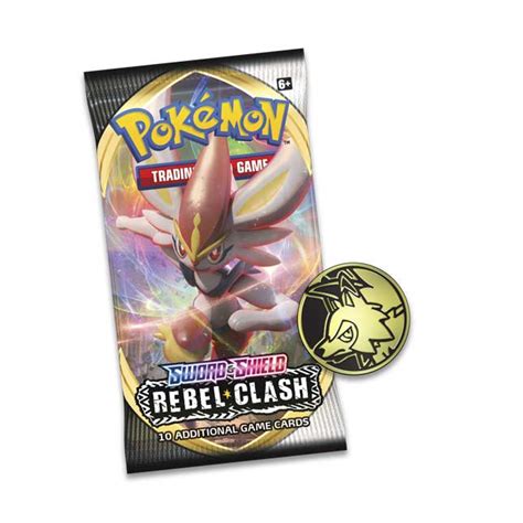 Pokémon Tcg Sword And Shield Rebel Clash 3 Booster Packs Coin