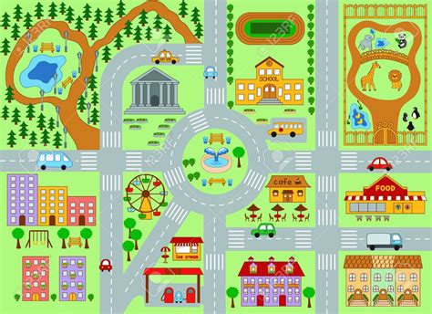 Maps For Kids City Map Drawing City Map