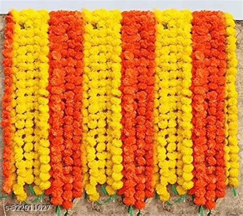 Genda Phool Artificial Marigold Fluffy Flowergenda Phool Garlands