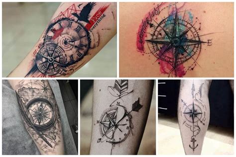 Best Compass Tattoo Designs For Men Foto Kolekcija