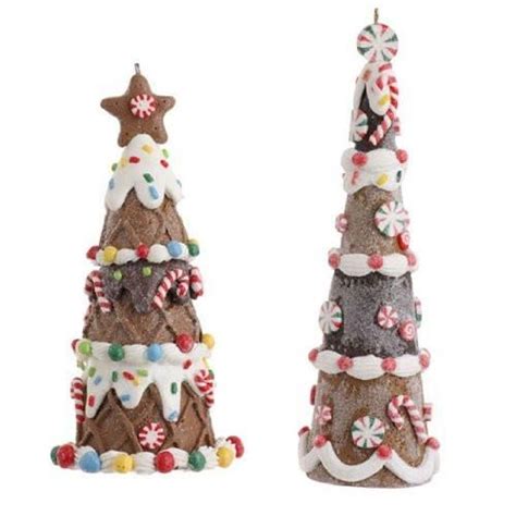 Gingerbread Tree Ornament Set Of 2 Gingerbread House Decorations
