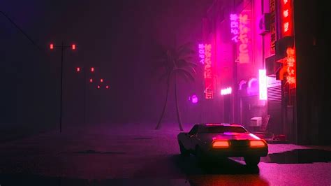 3840x2160 Synthwave Car On Street 4k Hd 4k Wallpapersimages