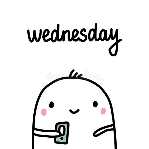 Happy Wednesday Cartoon Text Clipart Stock Illustration Illustration