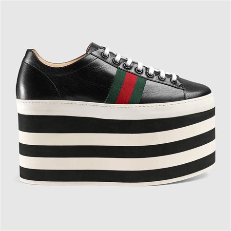 Leather Platform Sneaker Gucci Womens Sneakers 452312d3vn01060