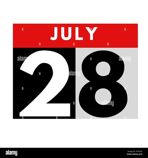 July 28 Flat Daily Calendar Icon Date Day Month Calendar For The