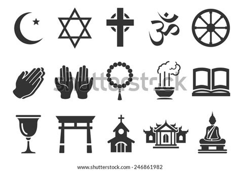 Religious Vector Illustration Icon Set Included Stock Vector Royalty