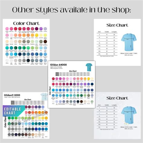 Gildan Color Chart And Size Chart G Adult Softstyle T Shirt