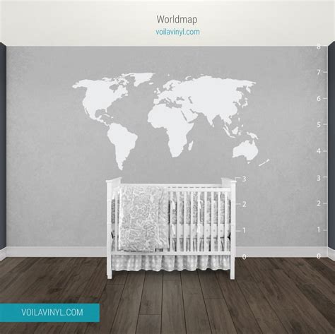 World Map With Pins Wall Decal Sticker Home Decor Travel Etsy