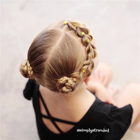 Pull Through Braid Into Braided Buns Perfect Hairstyle For Dance Or Sports ⭐️💖