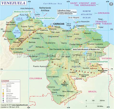 Map Of Venezuela States And Cities Printable Map