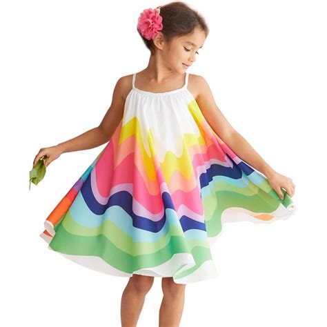 Qlovql Summer Baby Girls Dress Princess Dress For Rainbow Girls Cute