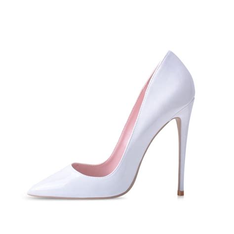 genshuo boutique lady white heels pumps sexy stiletto heels 10cm high shoes for women pointed