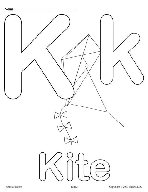 Letter K Alphabet Coloring Pages 3 Free Printable Versions