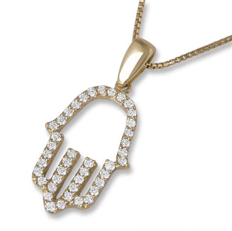 K Gold And Diamonds Hamsa Pendant Jewish Jewelry Judaica Webstore