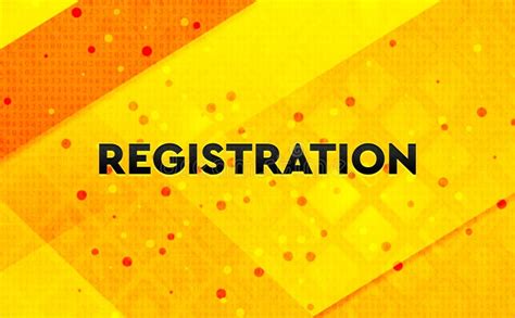 Registration Abstract Digital Banner Yellow Background Stock