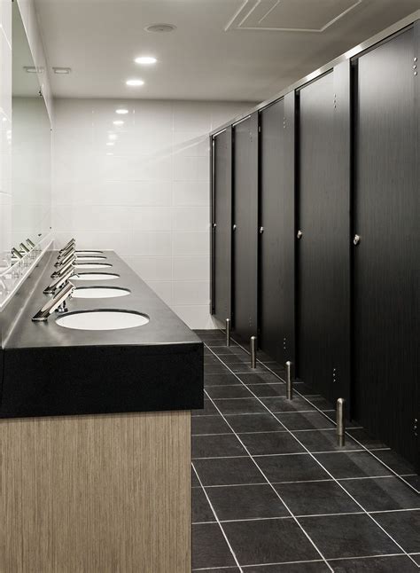 Black Toilet Cubicles Public Restroom Design Restroom Design Washroom Design