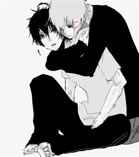 Anime Black And White Boy Couple Inspiring Picture On