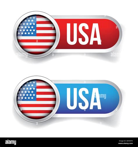 Usa Flag Button Vector Stock Vector Image And Art Alamy