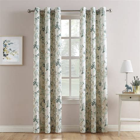 No 918 Roelyn Floral Print Casual Textured Grommet Curtain Panel 48