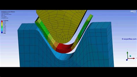 Ansys Workbench Static Structural Fea Of An Aluminum Sheet Bending Youtube