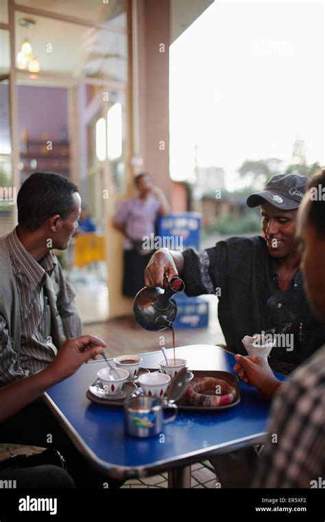 Men Drinking Buna Coffee In A Pavement Cafe Bahir Dar Amhara Region